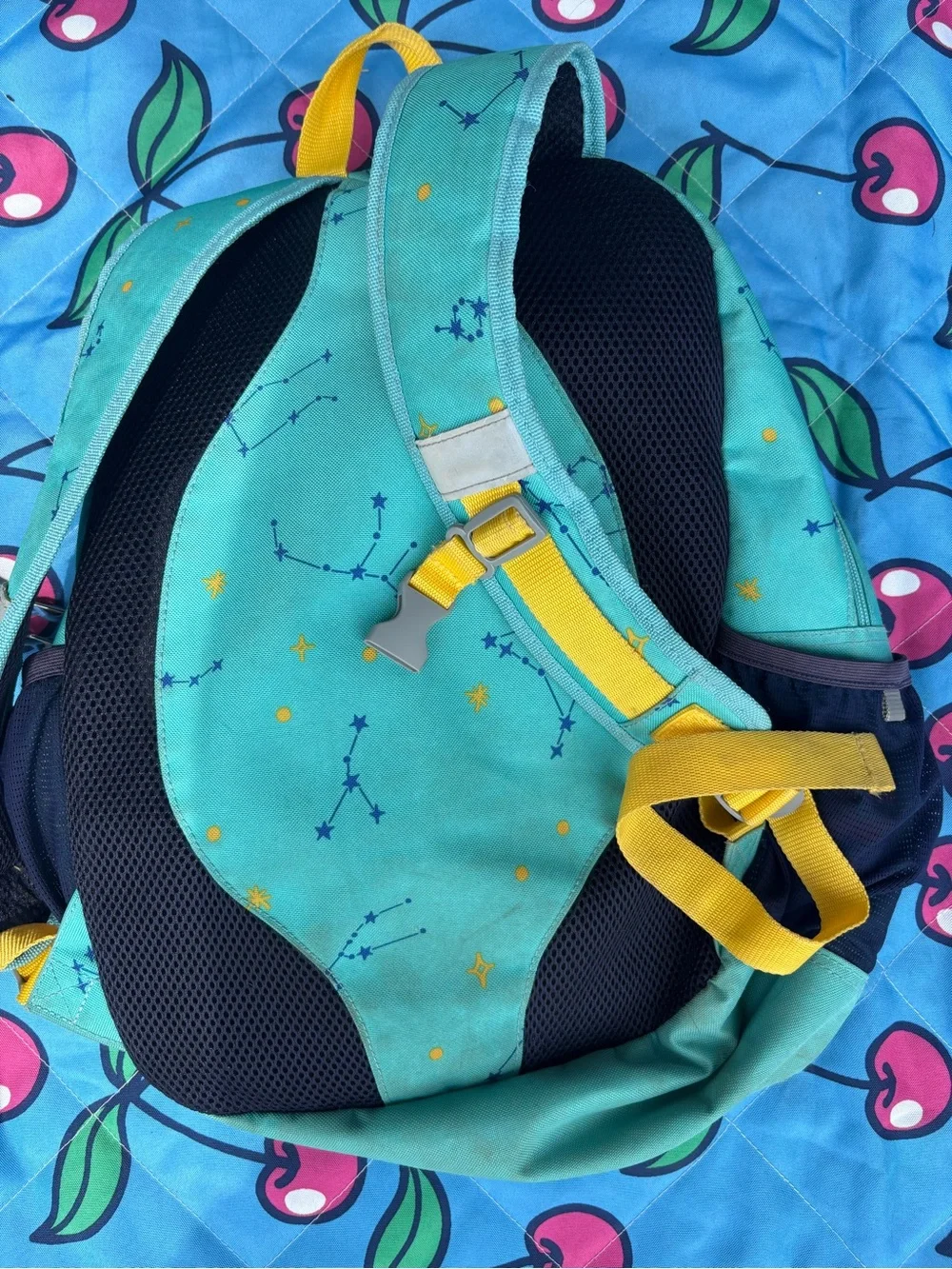 Cat & Jack Kids Backpack in Teal & Yellow with Constellation Print